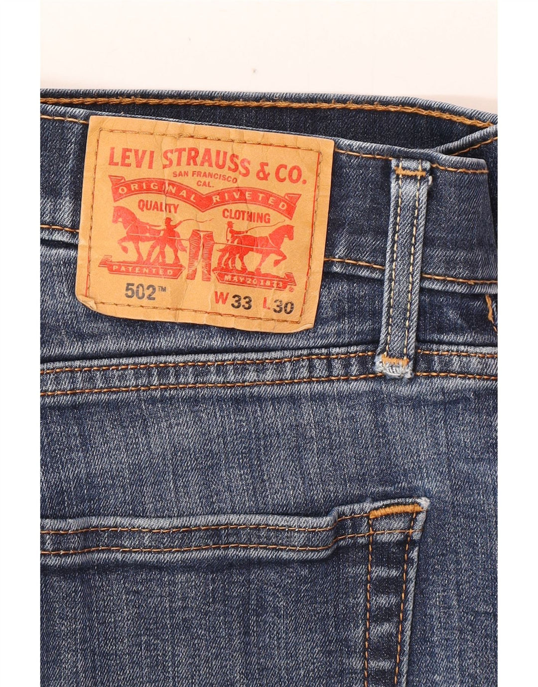 LEVI'S Herren 502 Denim Shorts W33 Mittelblaue Baumwolle