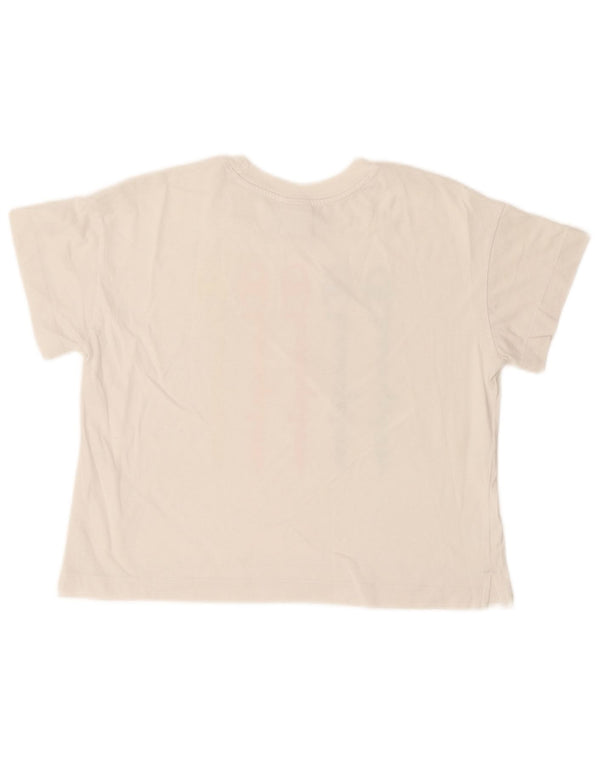 Champion Damen Crop Graphic T-Shirt Top UK 14 Medium Weiß