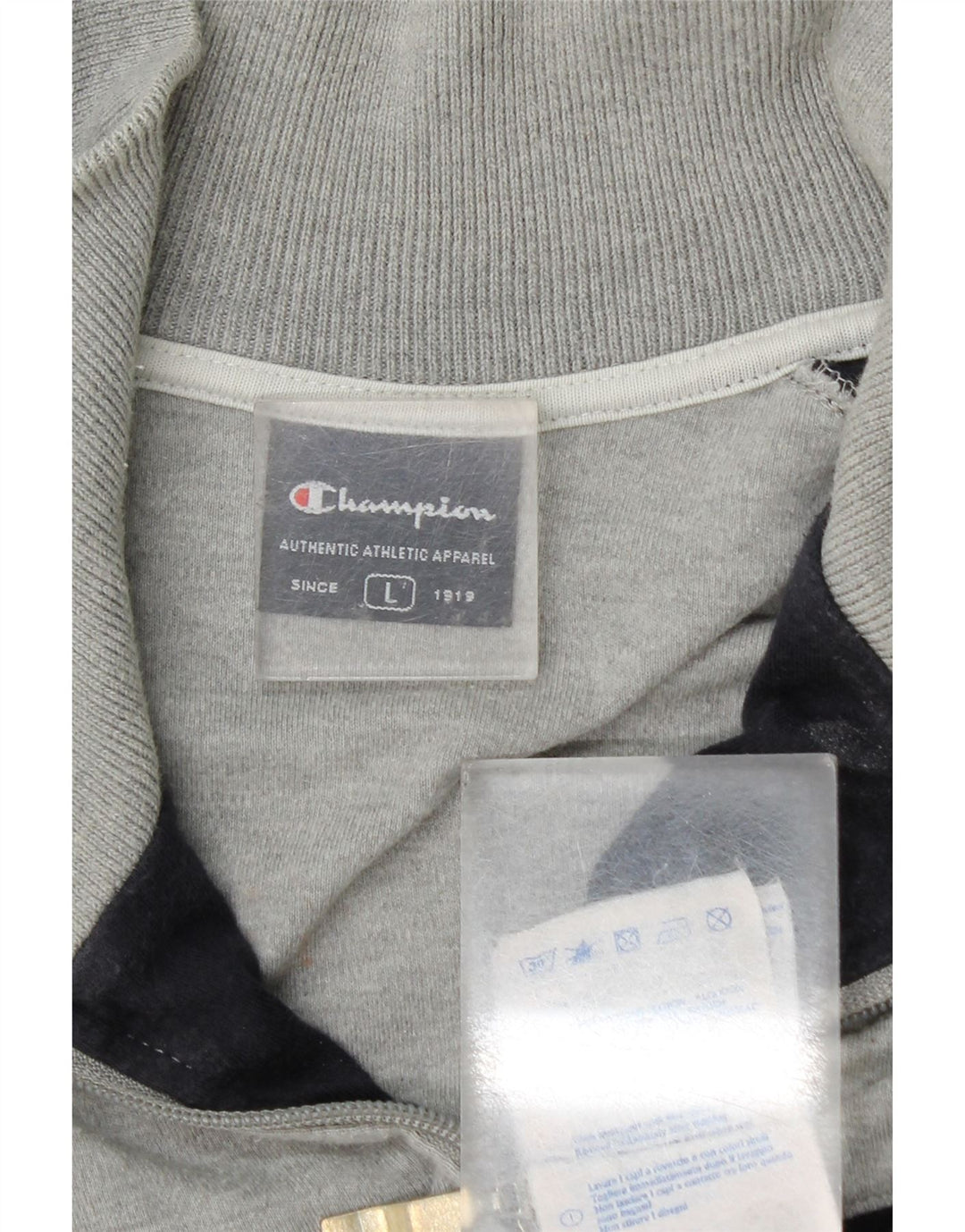 Champion Herren-Trainingsanzug-Top-Jacke, große graue Colourblock-Baumwolle