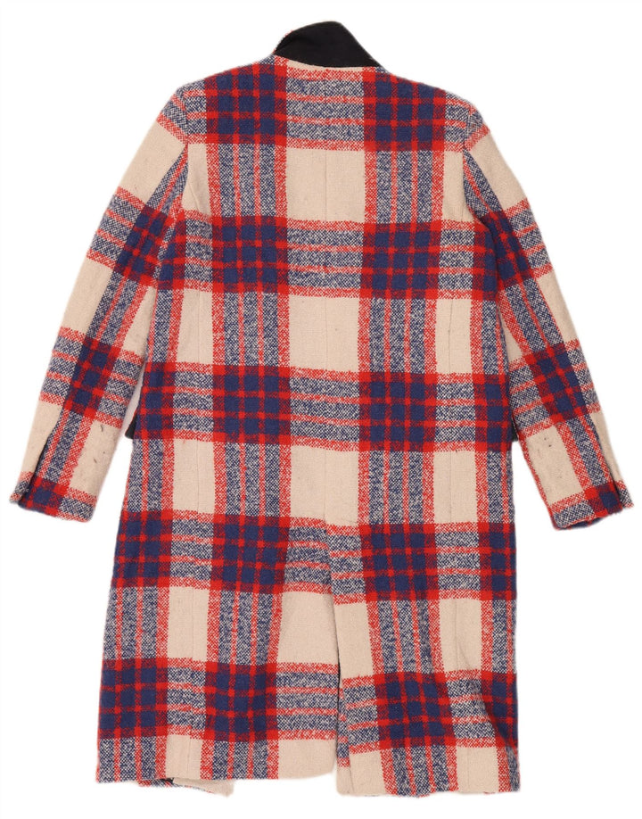 Zara Womens Open Overcoat UK 10 Small Mehrfarbig kariertes Acryl