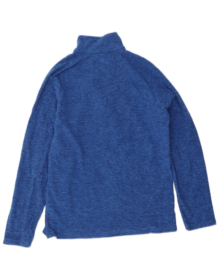 Mountain Warehouse Herren-Fleecepullover mit Reißverschluss am Kragen, kleines, blau meliertes Polyester