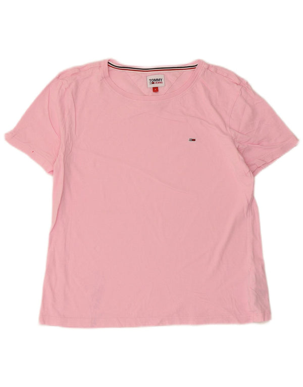 Tommy Hilfiger Damen T-Shirt Top UK 10 Small Rosa Baumwolle