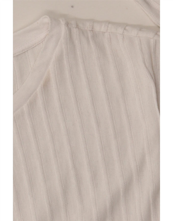 Marks & Spencer Damen Übergroßes Top Langarm UK 10 Small Weiß