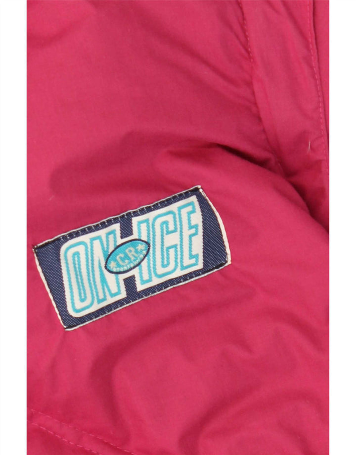 Vintage Herren gepolsterte Wende-Skijacke UK 40 Large Pink Polyester