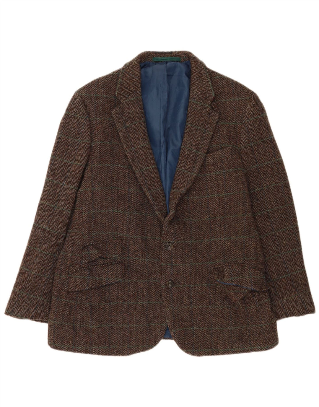 Marks & Spencer Herren-Blazer mit 2 Knöpfen, UK 44, 2XL, braun karierte Wolle