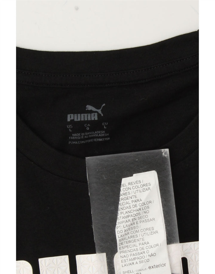 PUMA Herren Graphic T-Shirt Top Large Schwarz Baumwolle