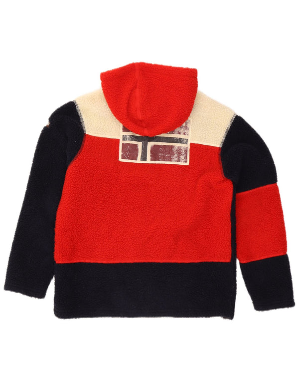 Napapijri Herren-Fleecejacke mit Kapuze, UK 34, XS, Schwarz, Colourblock-Polyester