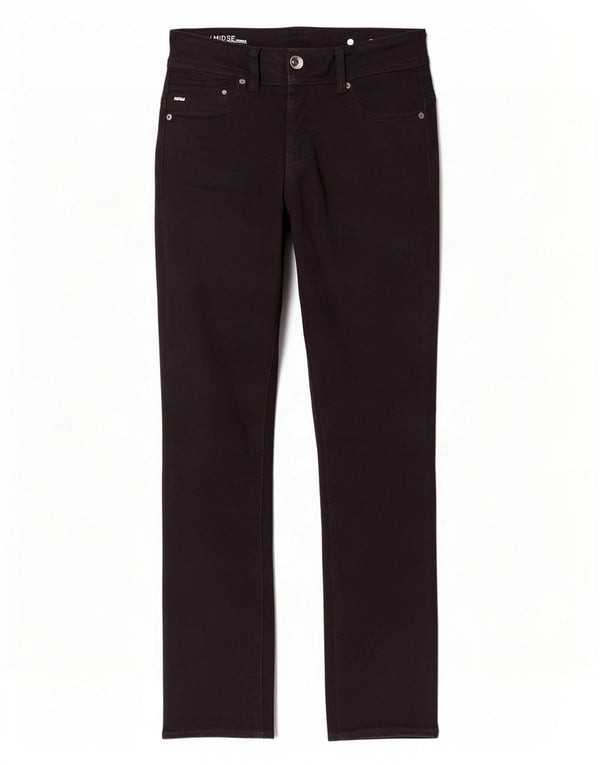 G-Star Damen Midge Saddle Straight Jeans W28 L30 Schwarze Baumwolle