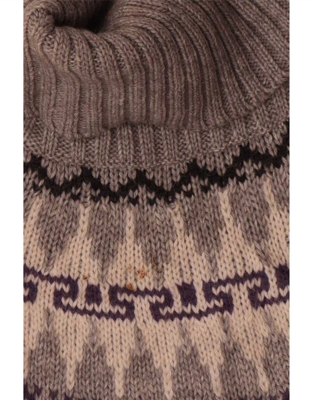 Marks & Spencer Rollkragenpullover für Damen, UK 12, Mittelgrau, Fair Isle