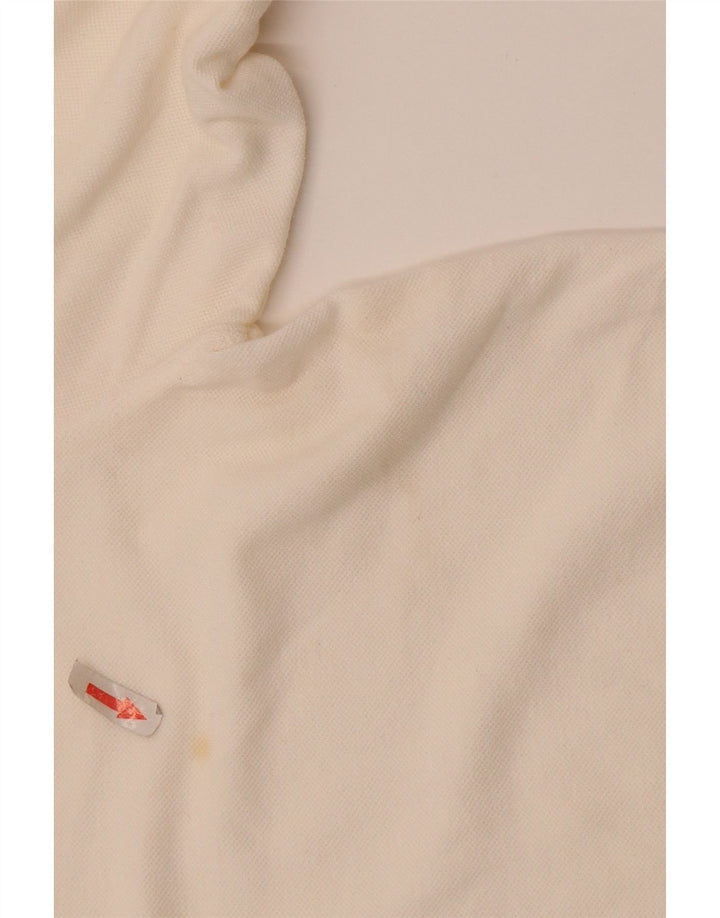 L.L.Bean Damen Langarm-Poloshirt UK 14 Mittelweiß