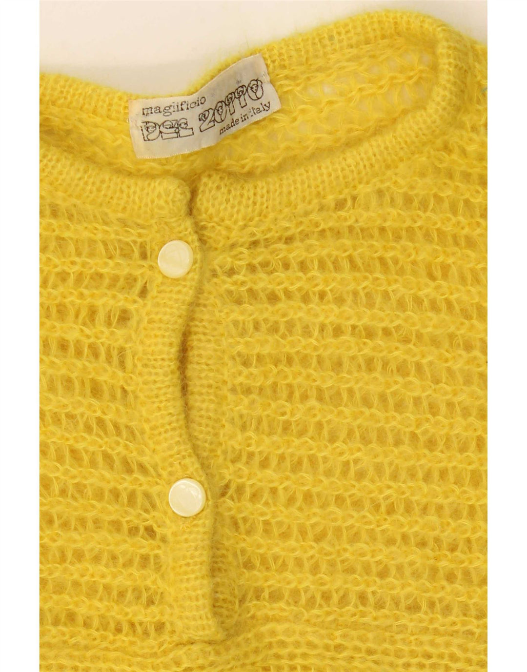 Vintage Damen Pullover mit Knopfkragen, UK 18, XL, Gelb