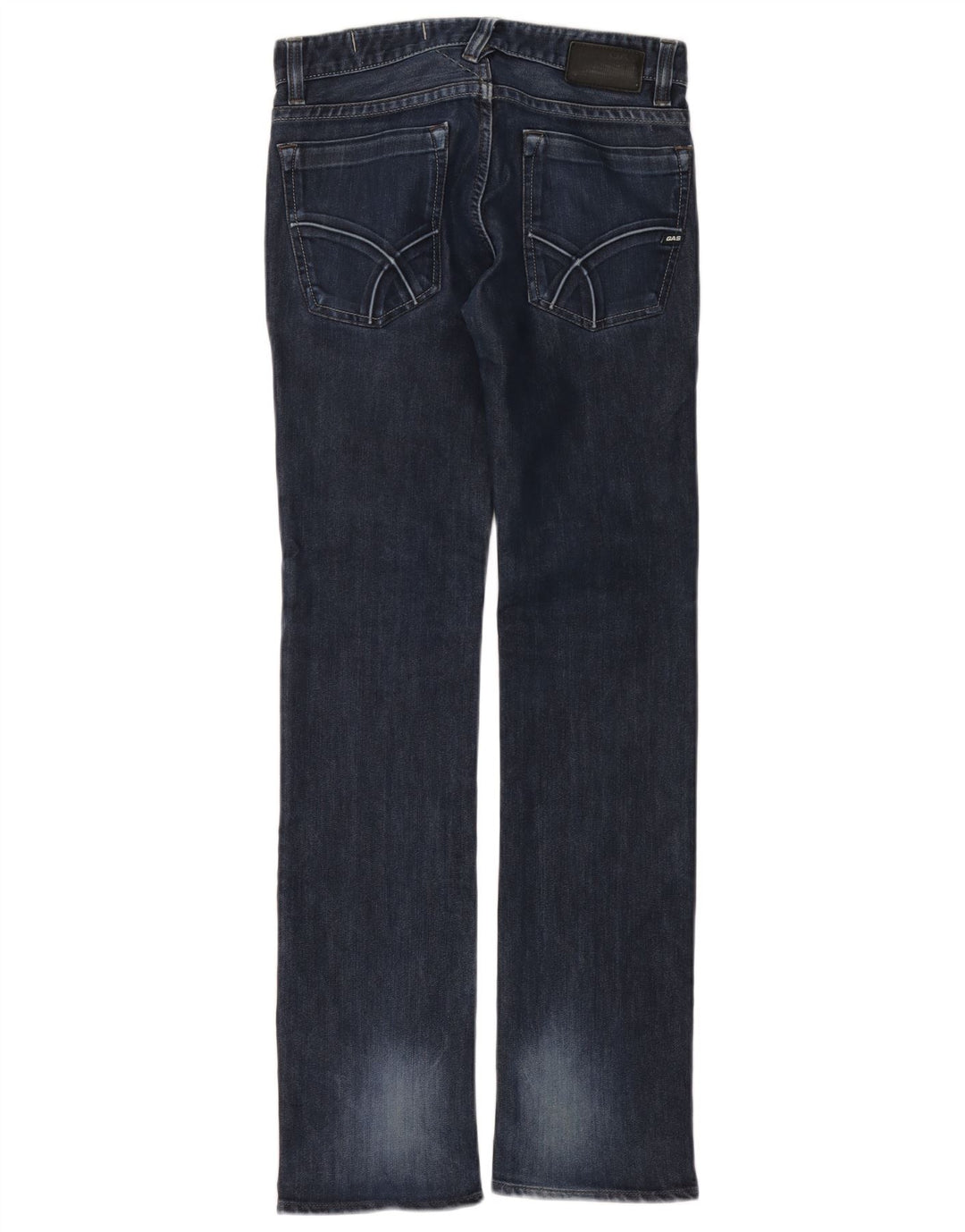 Gas Damen Straight Jeans W30 L34 Marineblaue Baumwolle