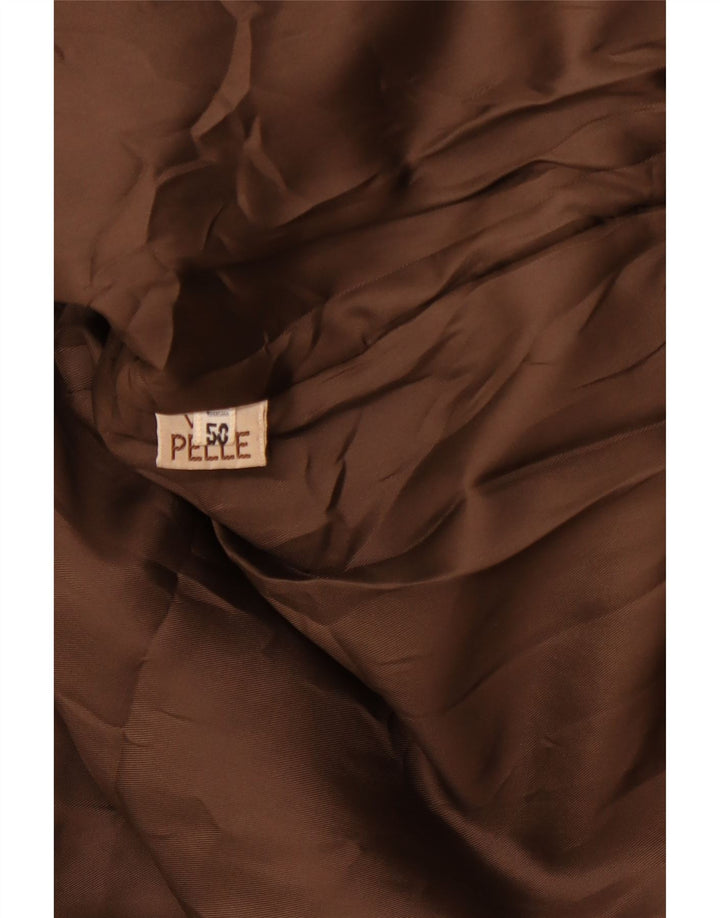 VINTAGE Herren Lederjacke IT 50 Großes braunes Leder