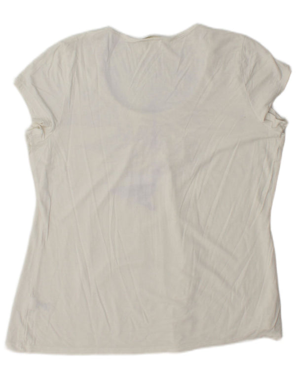 Marks & Spencer Damen T-Shirt Top UK 16 Large Weiße Viskose