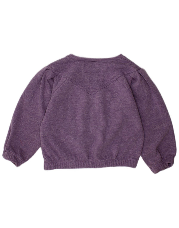 Benetton Mädchen-Sweatshirt-Pullover, 2–3 Jahre, lila geflecktes Polyester