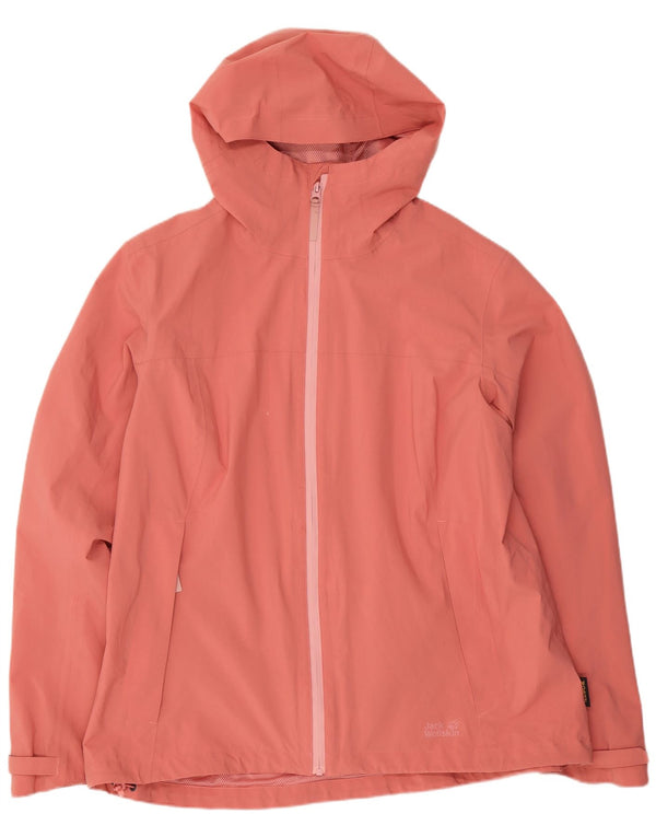 Jack Wolfskin Damen Regenjacke mit Kapuze UK 18 XL Rosa Polyester