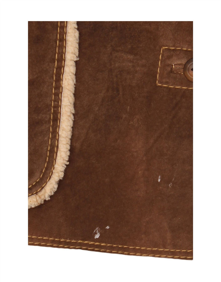 Conbipel Damen Shearling Jacke IT 48 XL Braunes Leder