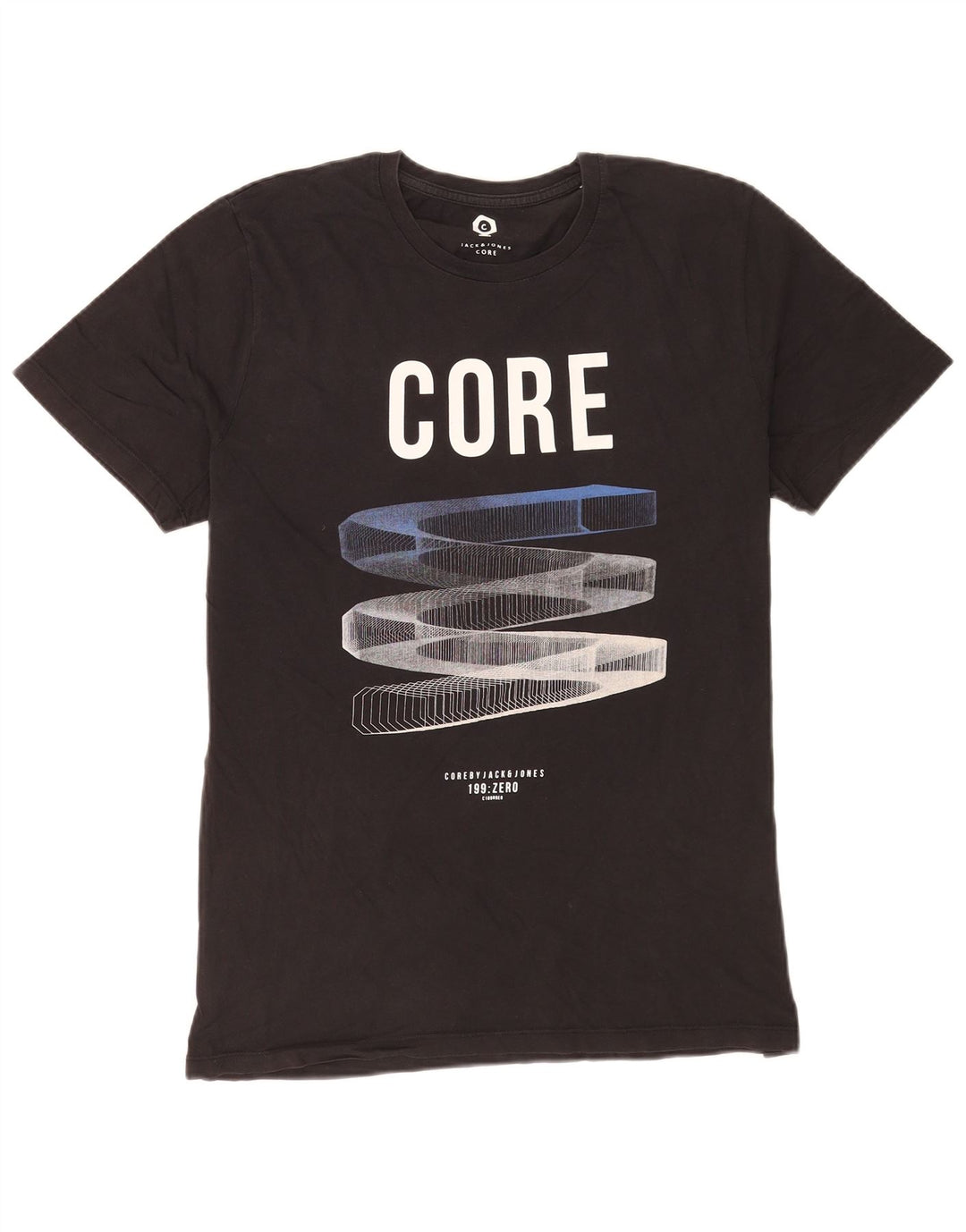 Jack & Jones Herren-T-Shirt mit Grafik, groß, aus schwarzer Baumwolle