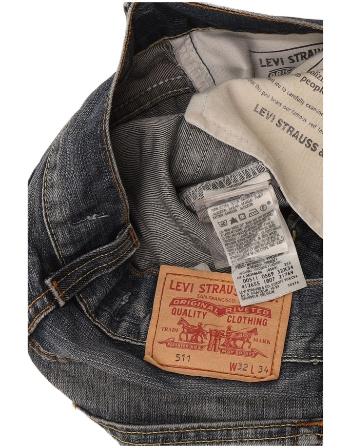 Levi's Damen 511 Slim Jeans W32 L28 Marineblau Baumwolle