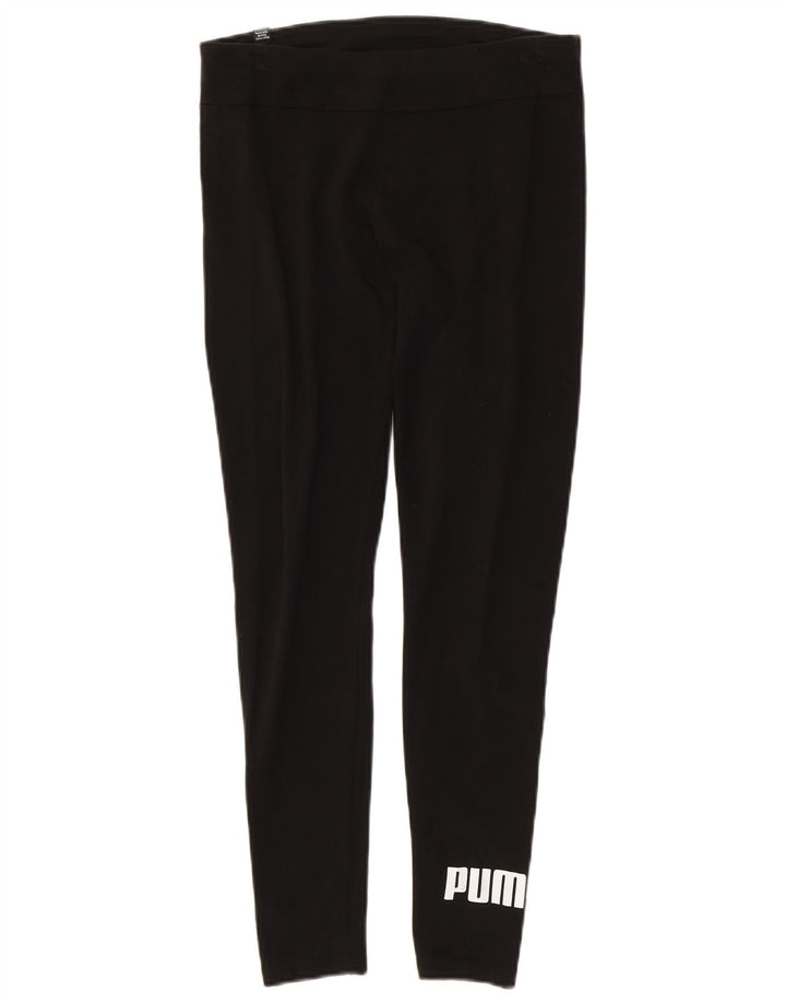 Puma Womens Graphic Leggings UK 14 Mittelschwarze Baumwolle