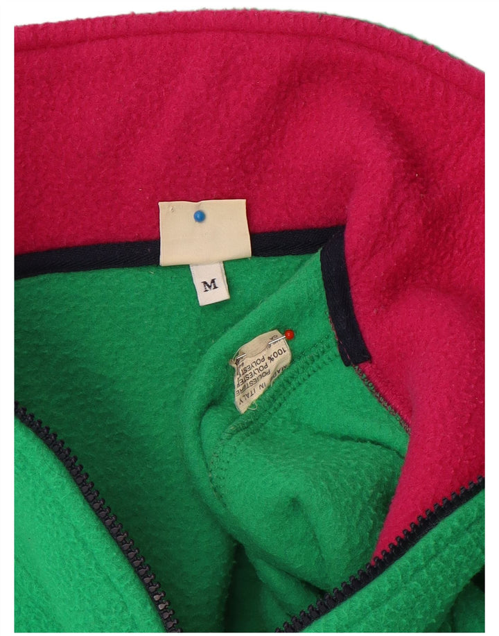 Sisley Herren-Fleecepullover mit Reißverschluss am Hals, mittelgrünes Polyester