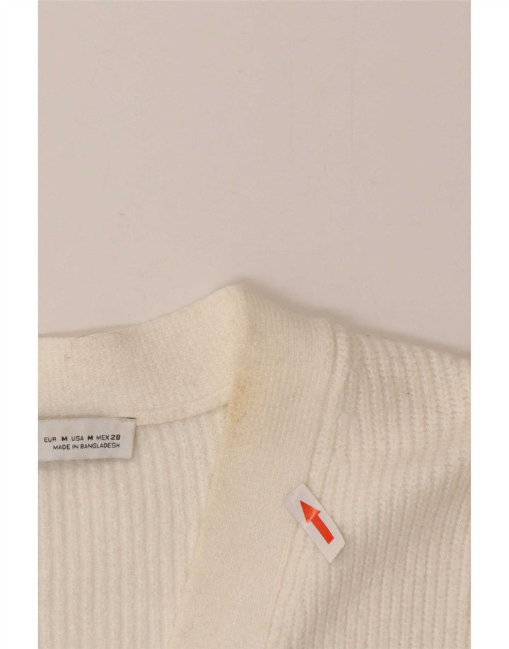Zara Damen-Cardigan-Pullover UK 12 Mittelweiße Viskose