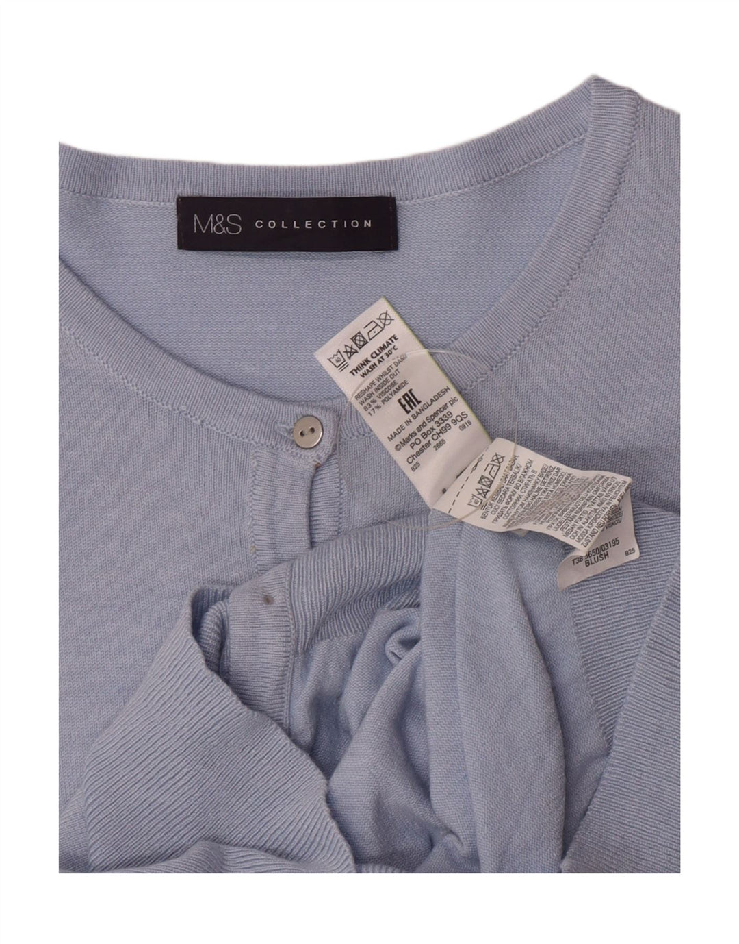 Marks & Spencer Damen-Cardigan-Pullover UK 14 Mittelblaue Viskose