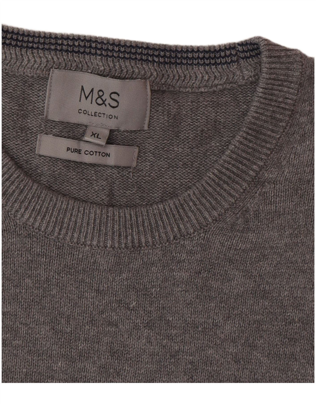 Marks & Spencer Herren-Pullover mit Rundhalsausschnitt, XL, Grau
