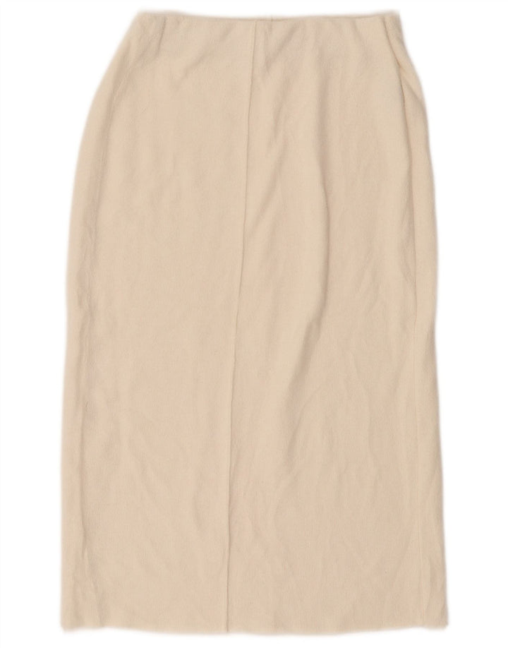 ZARA Damen Midi-Rock, gerade, Größe S, W26, gebrochenes Weiß, Polyester