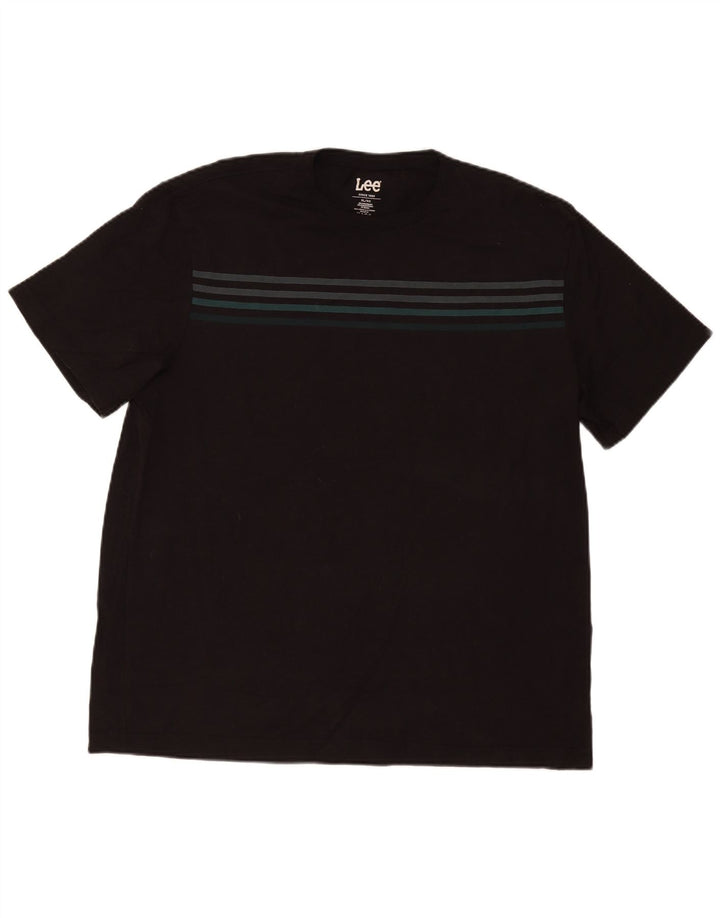 Lee Herren T-Shirt Top XL schwarz gestreift aus Baumwolle
