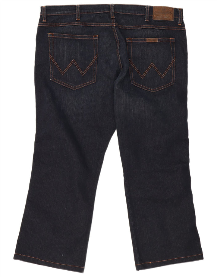 WRANGLER Herren verkürzte Bootcut-Jeans W38 L25 marineblaue Baumwolle
