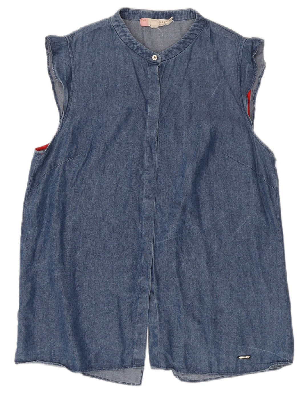 Ted Baker Damen-Jeanshemd mit lockerer Passform, ärmellos, Größe 2, klein, blaues Lyocell