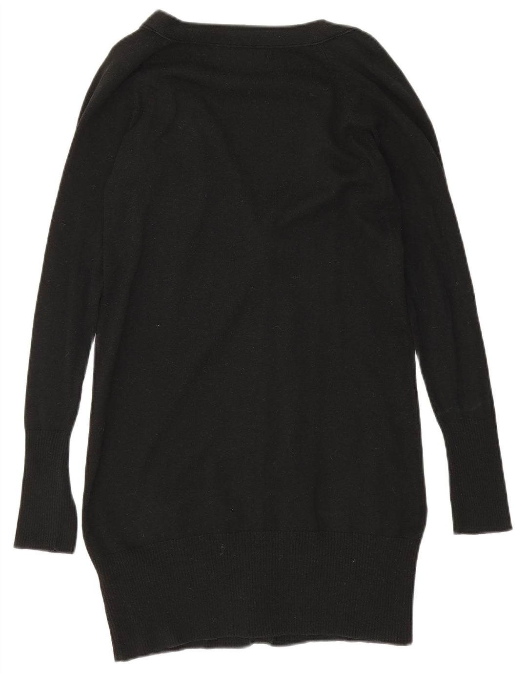Zara Damen Longline-Cardigan-Pullover UK 12 Mittelschwarze Baumwolle