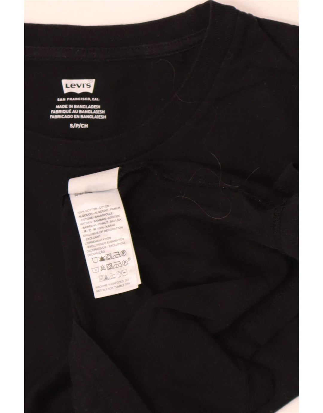 Levi's Damen T-Shirt Top UK 10 Small Schwarz Baumwolle