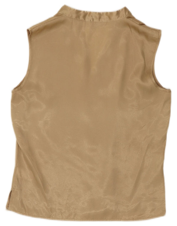 Marks & Spencer Damen ärmelloses Blusenoberteil UK 10 Small Gold Polyester