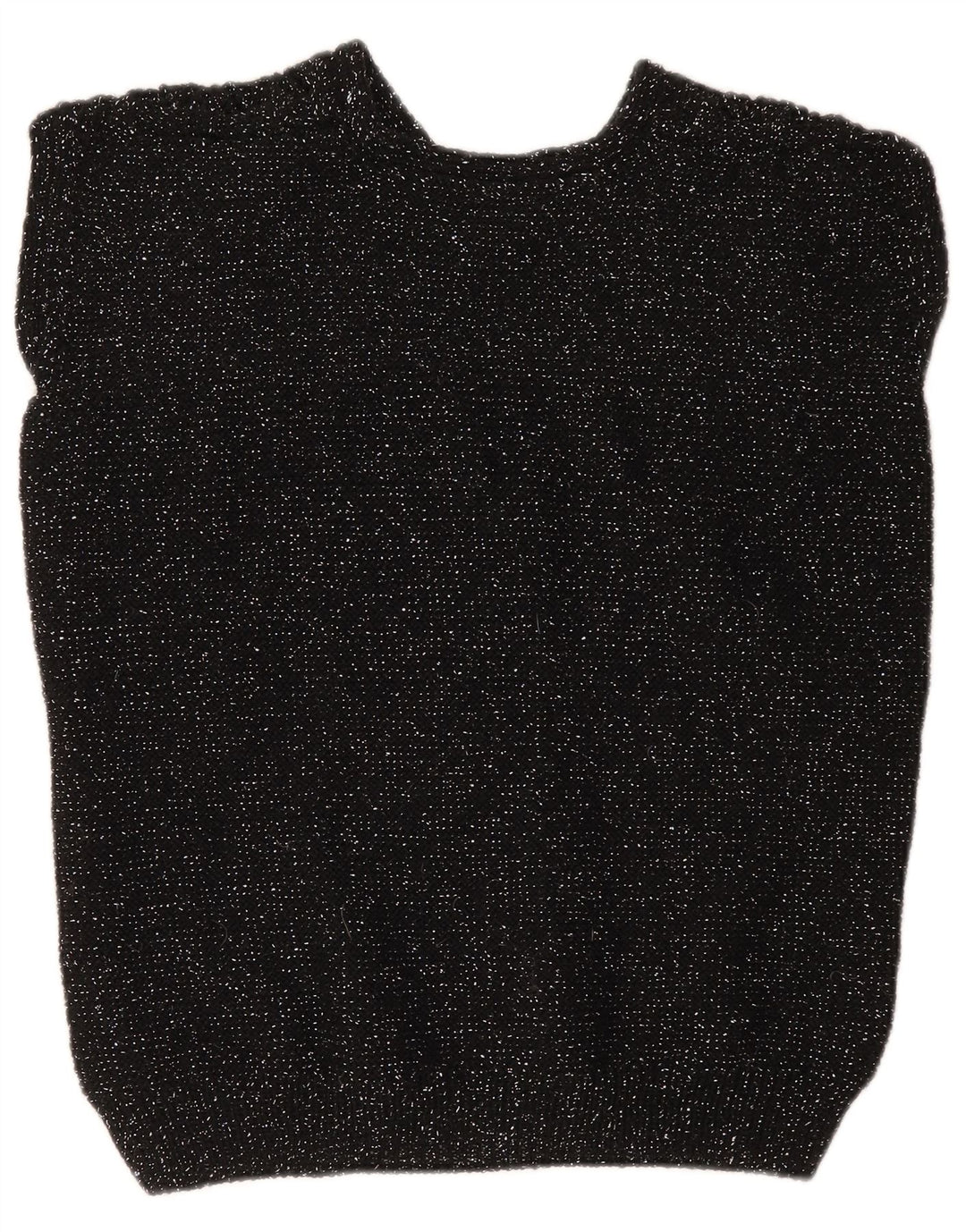 Vintage Damen Weste Tank Top UK 12 Medium Schwarz gefleckt