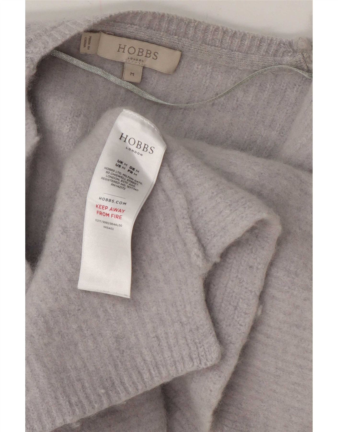 Hobbs Damen Crop Open Cardigan Pullover UK 12 Mittelblaue Wolle