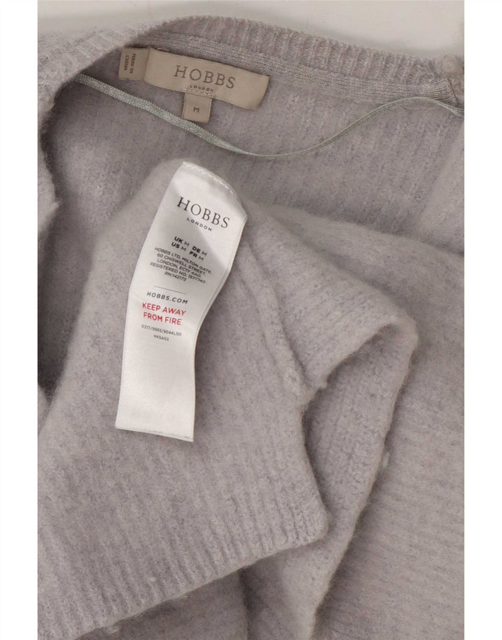 Hobbs Damen Crop Open Cardigan Pullover UK 12 Mittelblaue Wolle