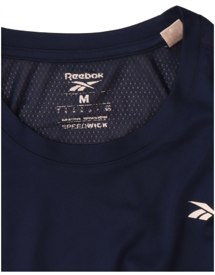 Reebok Herren Speedwick T-Shirt Top Medium Marineblau Polyester