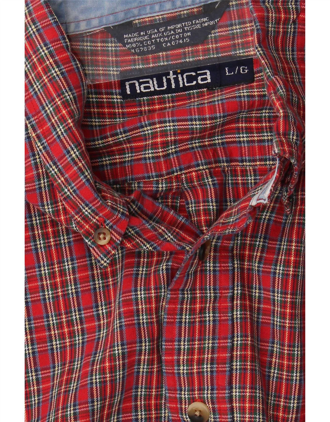 Nautica Herren-Flanellhemd, groß, rot kariert, Baumwolle