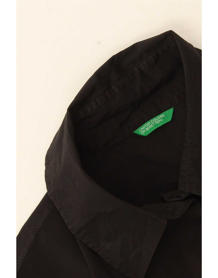 Benetton Damen-Hemd UK 16 Large Schwarz