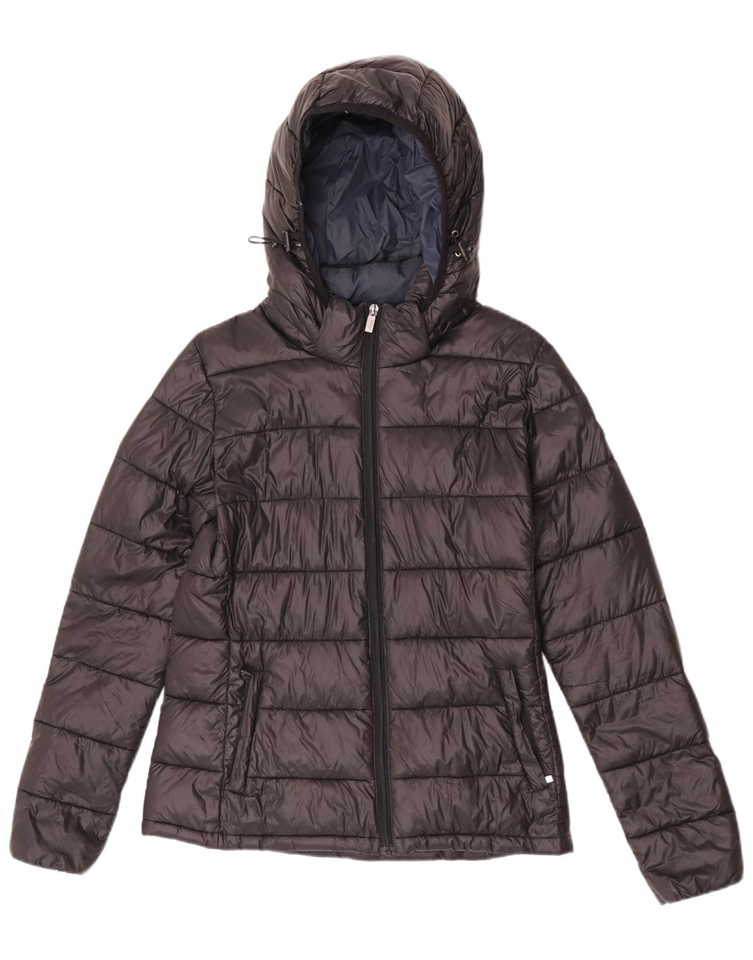 Best Company Wattierte Damenjacke mit Kapuze, UK 12, Mittelschwarzes Nylon