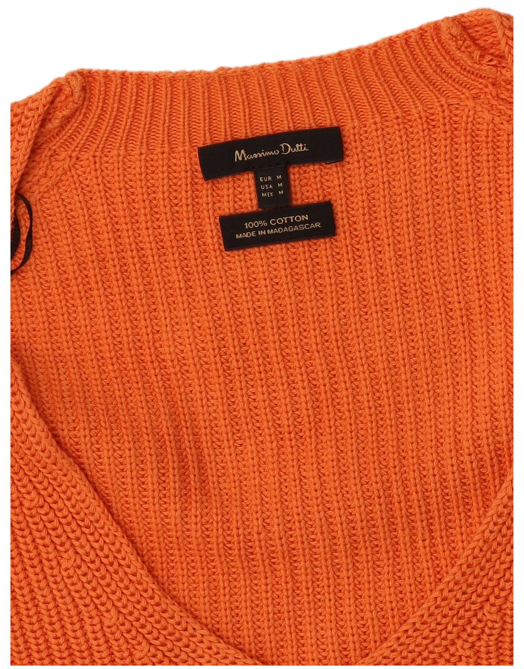 Massimo Dutti Damen Übergroßes Weste-Tanktop UK 14 Mittelorange Baumwolle
