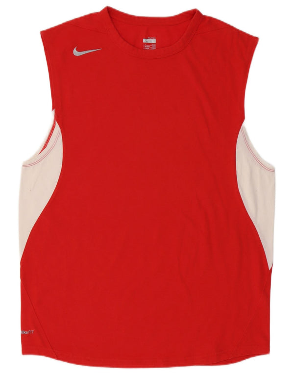 Nike Herren-Weste, Top, UK, Größe 42/44, groß, rot, Colourblock-Baumwolle, Sport