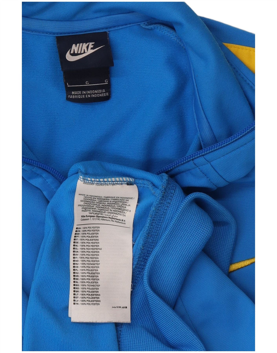 Nike Herren-Trainingsanzugoberteil mit normaler Passform, Größe L, Blau, Farbblock-Sport