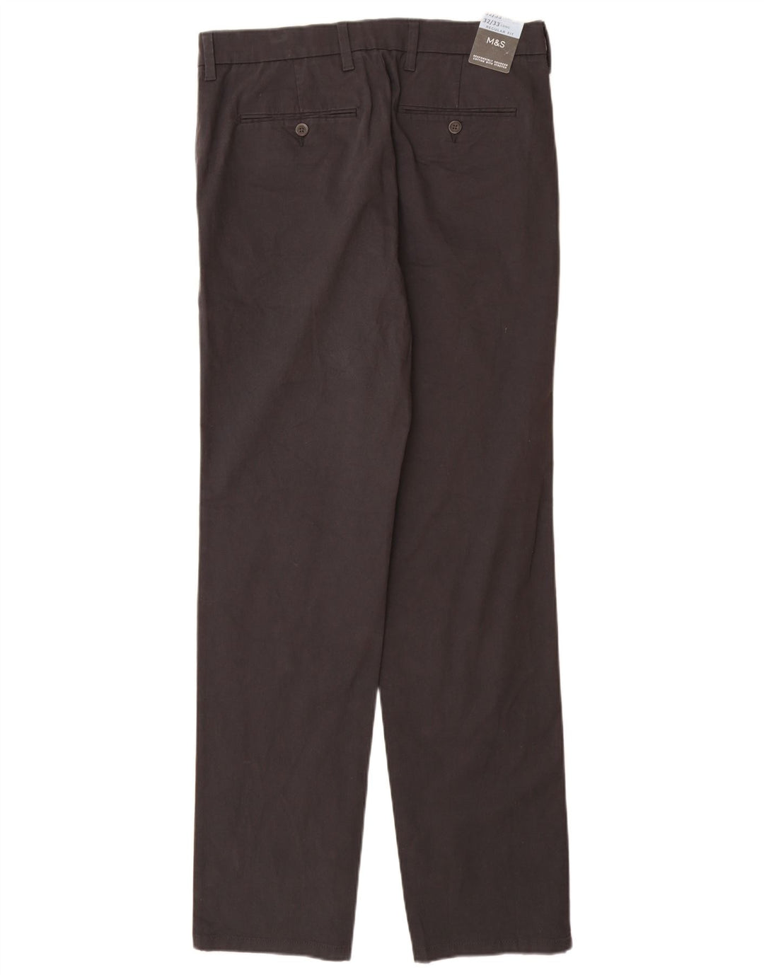 MARKS & SPENCER Herren-Chinohose mit normaler Passform, gerade Passform, W32 L33, Schwarz