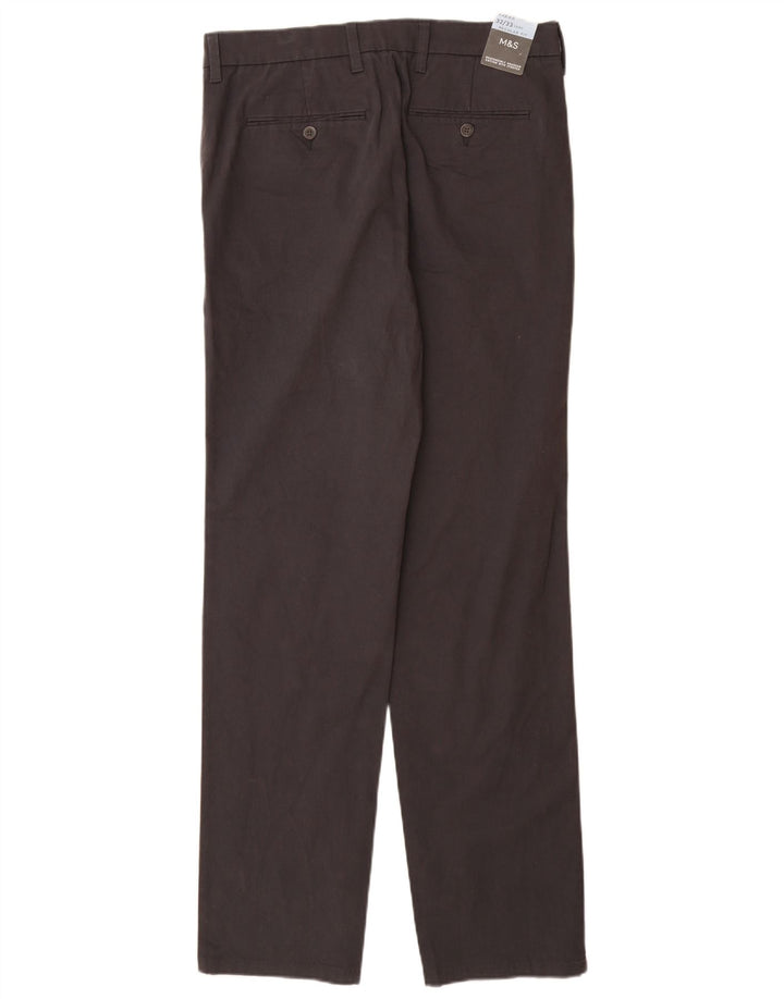 MARKS & SPENCER Herren-Chinohose mit normaler Passform, gerade Passform, W32 L33, Schwarz