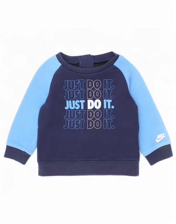 Nike Baby-Jungen-Sweatshirt mit Grafik, 9–12 Monate, Marineblau, Farbblock