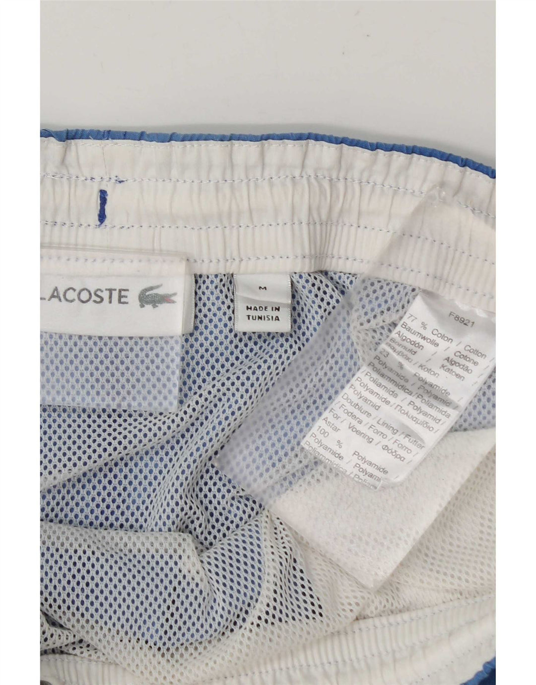 Lacoste Herren-Badeshorts aus mittelblauer Baumwolle
