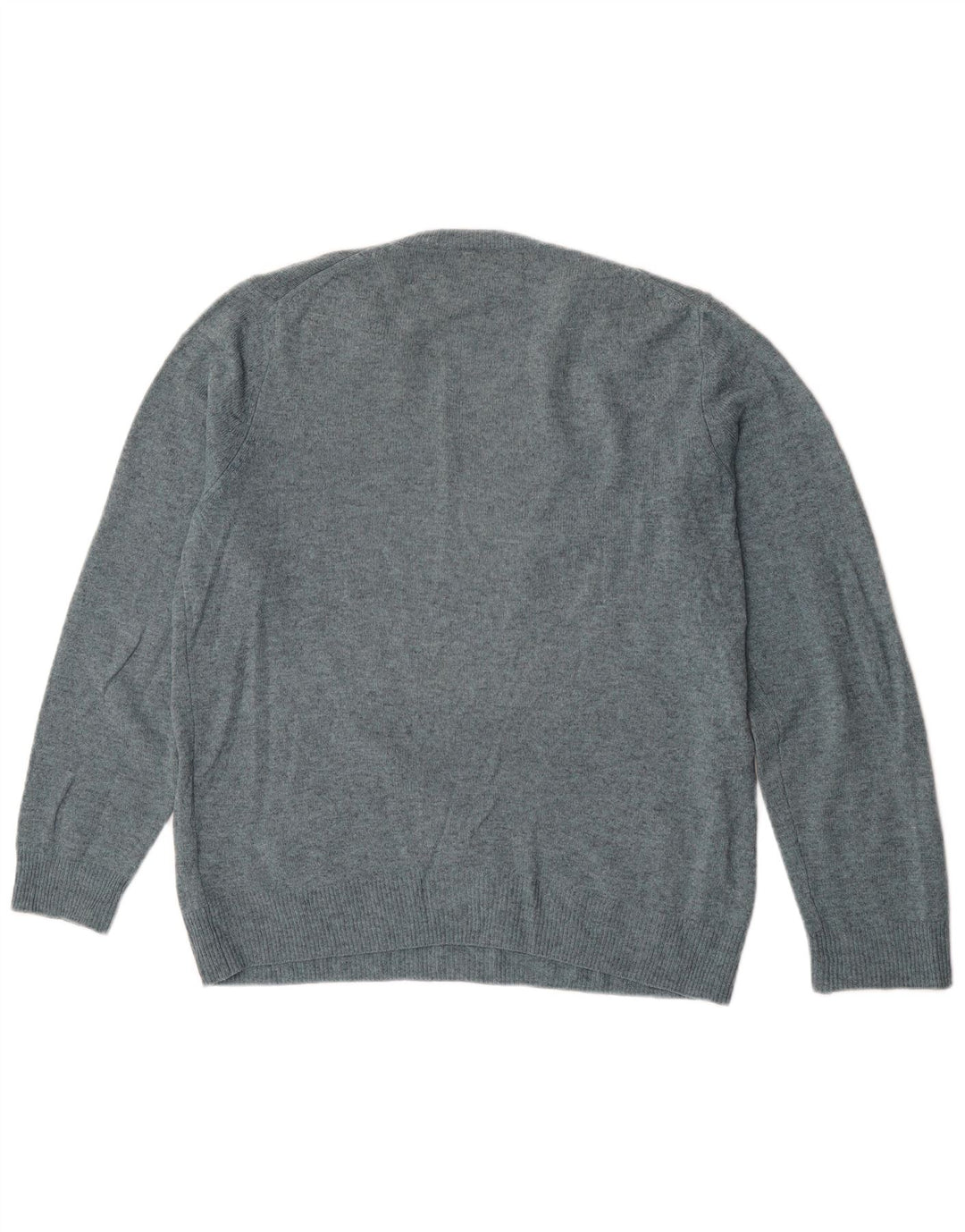 Marks & Spencer Herren-Pullover mit V-Ausschnitt, groß, blaue Lammwolle